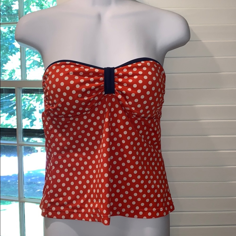 Red polka dot tankini with bottom swimsuit